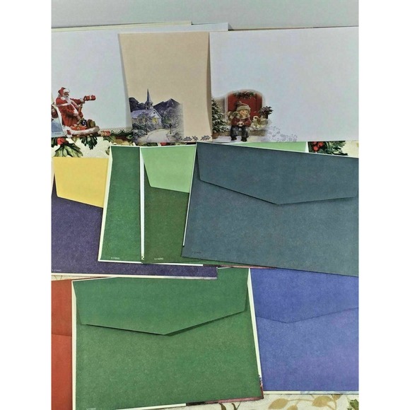 Set 11 Christmas Holiday Decorative Envelopes Santa Claus Sled Snowman Dog Cat - Picture 2 of 4